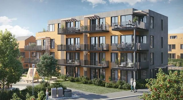 Oversiktsbilde av boligblokker