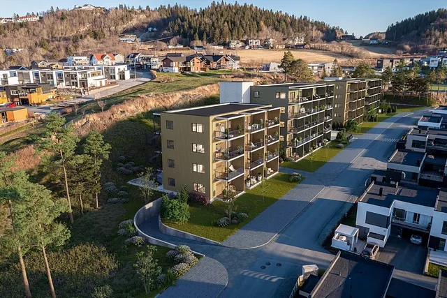 Oversiktsbilde av boligblokker