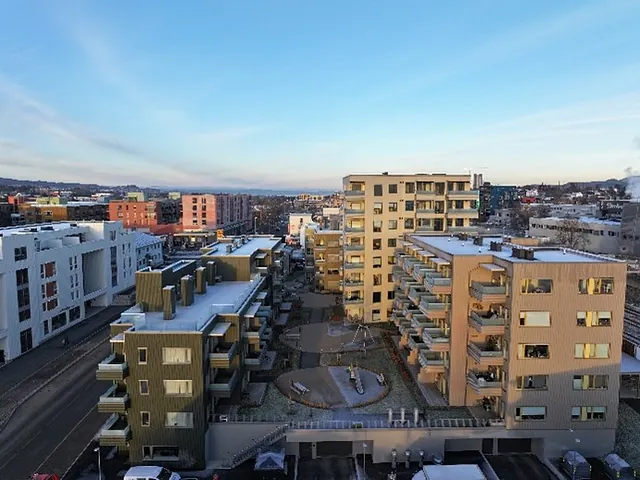 Oversiktsbilde av boligblokker