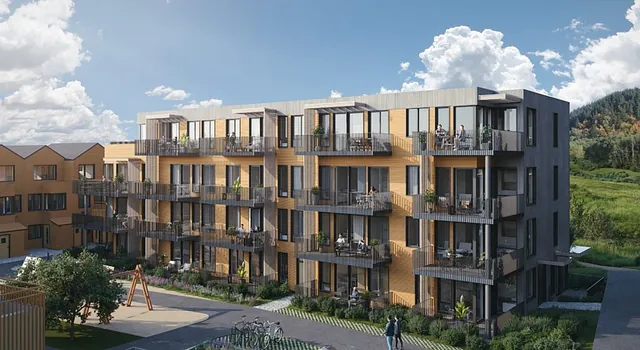 Oversiktsbilde av boligblokker